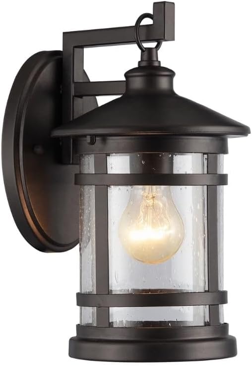 Abbington Transitional Outdoor Wall Sconce - 11 in. Tall, Rubbed Bronze Finish