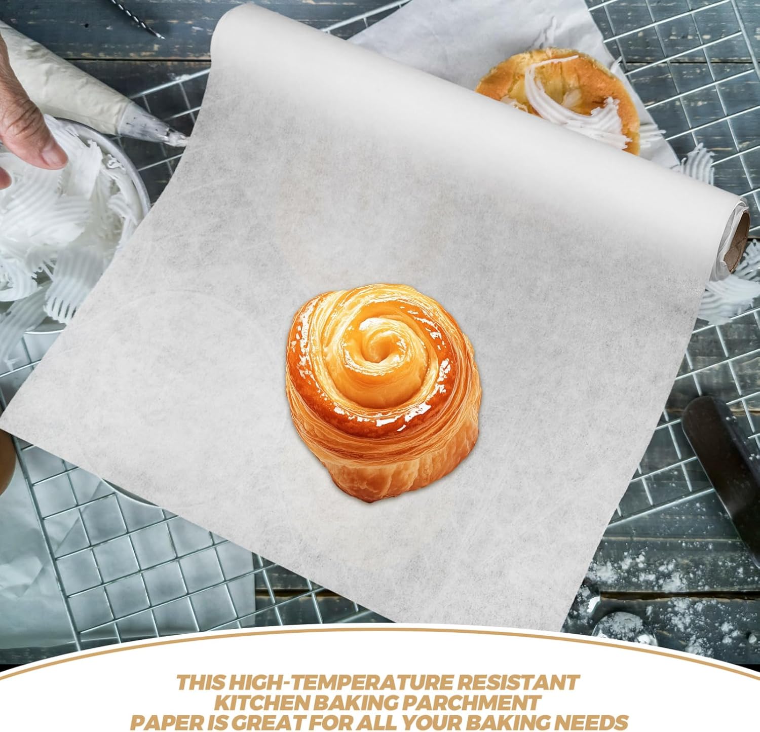 ABOOFAN Non-stick Unbleached Parchment Paper Roll - Ideal for Baking, Cooking, Grilling, Air Fryer, and Steaming