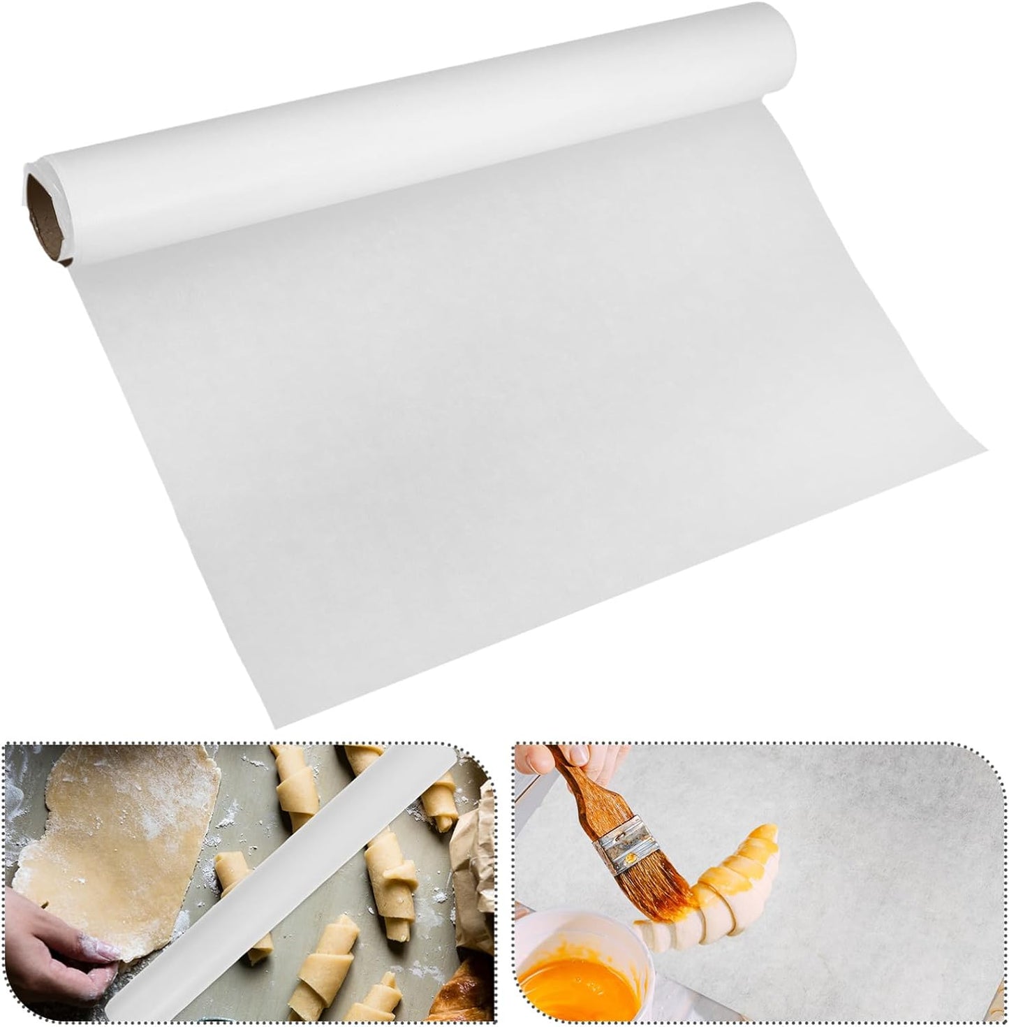 ABOOFAN Non-stick Unbleached Parchment Paper Roll - Ideal for Baking, Cooking, Grilling, Air Fryer, and Steaming