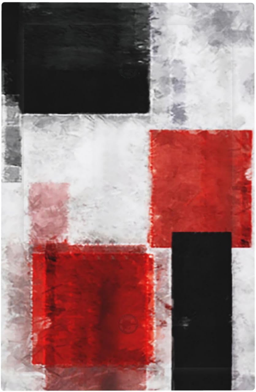 Abstract Red Black Grey Painting 1 Gang Light Switch Cover - Decorative Blank Wall Plate for Electrical Faceplate