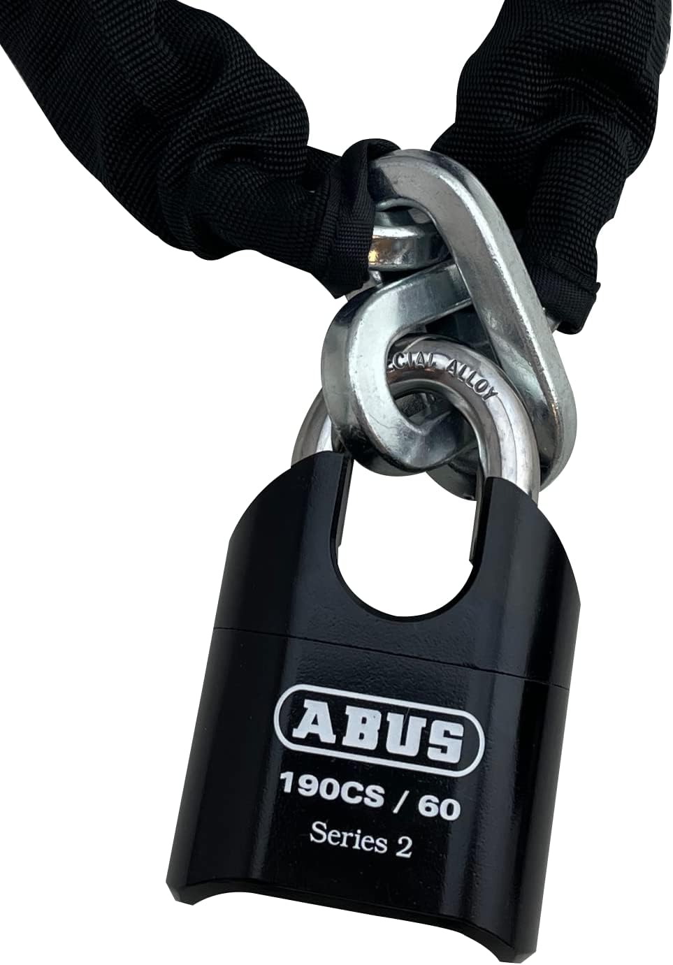 ABUS 10KS 10ft x 5/16" Steel Security Chain + 190CS/60 Combination Padlock for Bikes, Containers, Trailers & ATVs