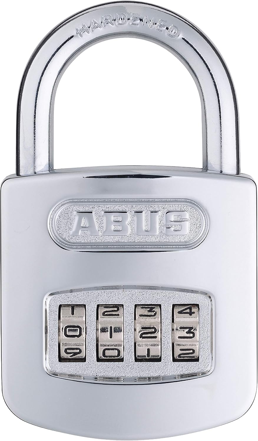 ABUS 160/50 B 160 All Weather Chrome Combination Padlock in Black/Silver, 4-Dial Security - WildKart