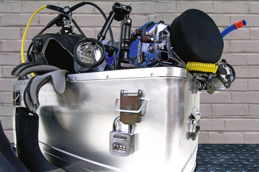 ABUS 160/50 B 160 All Weather Chrome Combination Padlock in Black/Silver, 4-Dial Security - WildKart