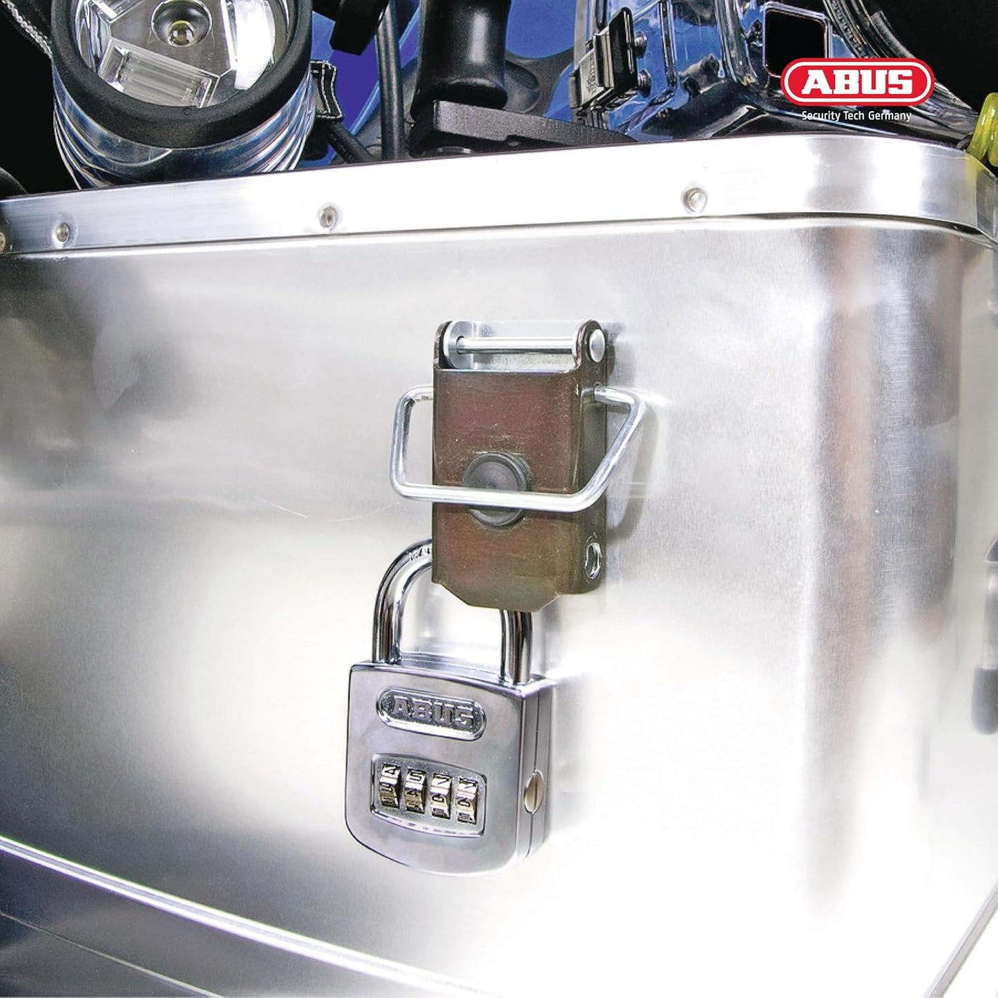 ABUS 160/50 B 160 All Weather Chrome Combination Padlock in Black/Silver, 4-Dial Security - WildKart
