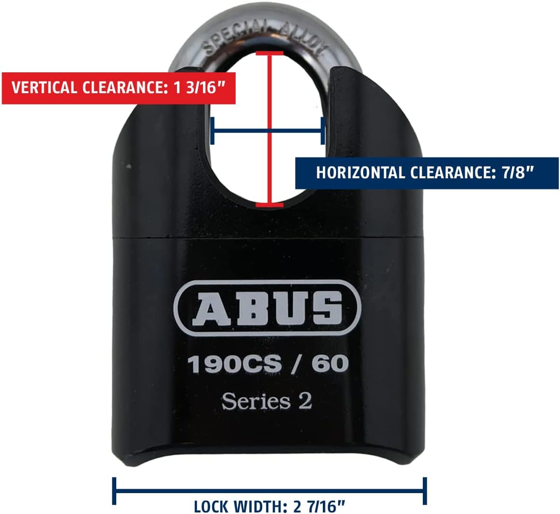 ABUS 190CS/60 High Security Combination Padlock with Solid Steel Body and Closed Shackle - WildKart