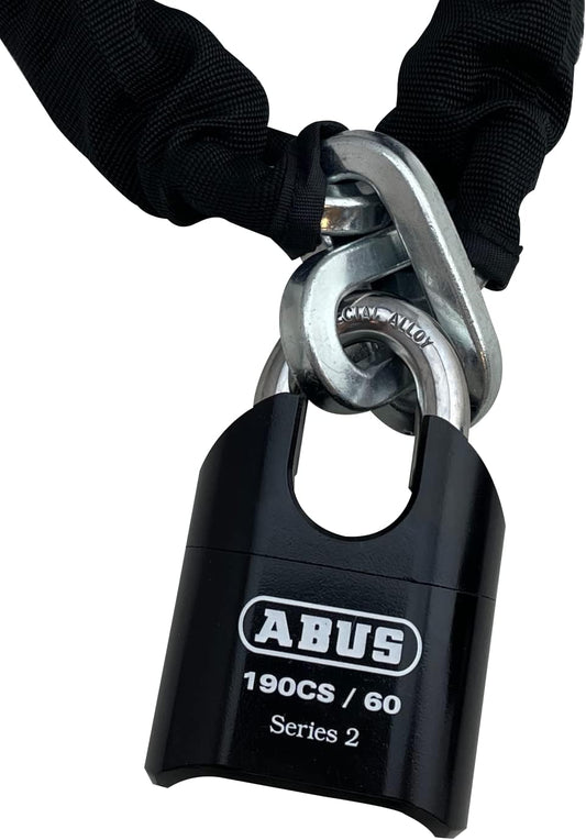 ABUS High Security Chain with Combination Padlock - 10ft x 5/16" Thick Square Chain for Bikes, Containers, Trailers, ATV's, Motorcycles