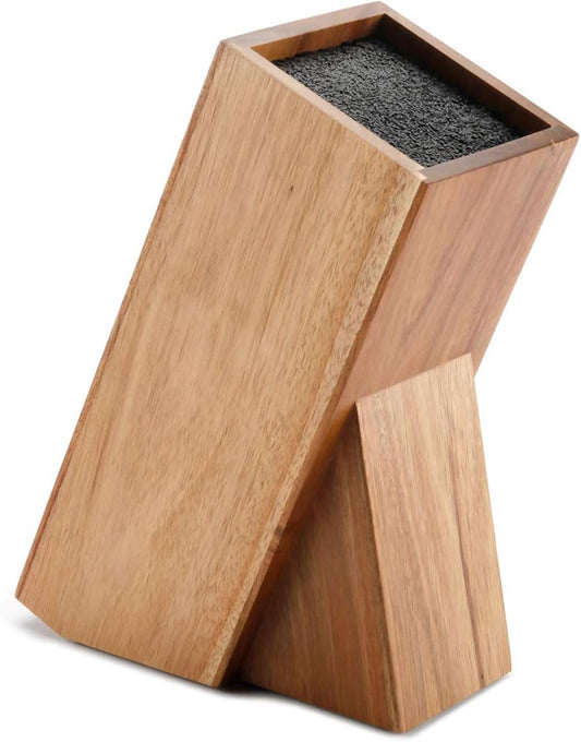 Acacia Wood Knife Block Holder - Universal Organizer for Kitchen Knives - Space-Saving and Detachable - Easy to Clean Knife Rack for Countertop