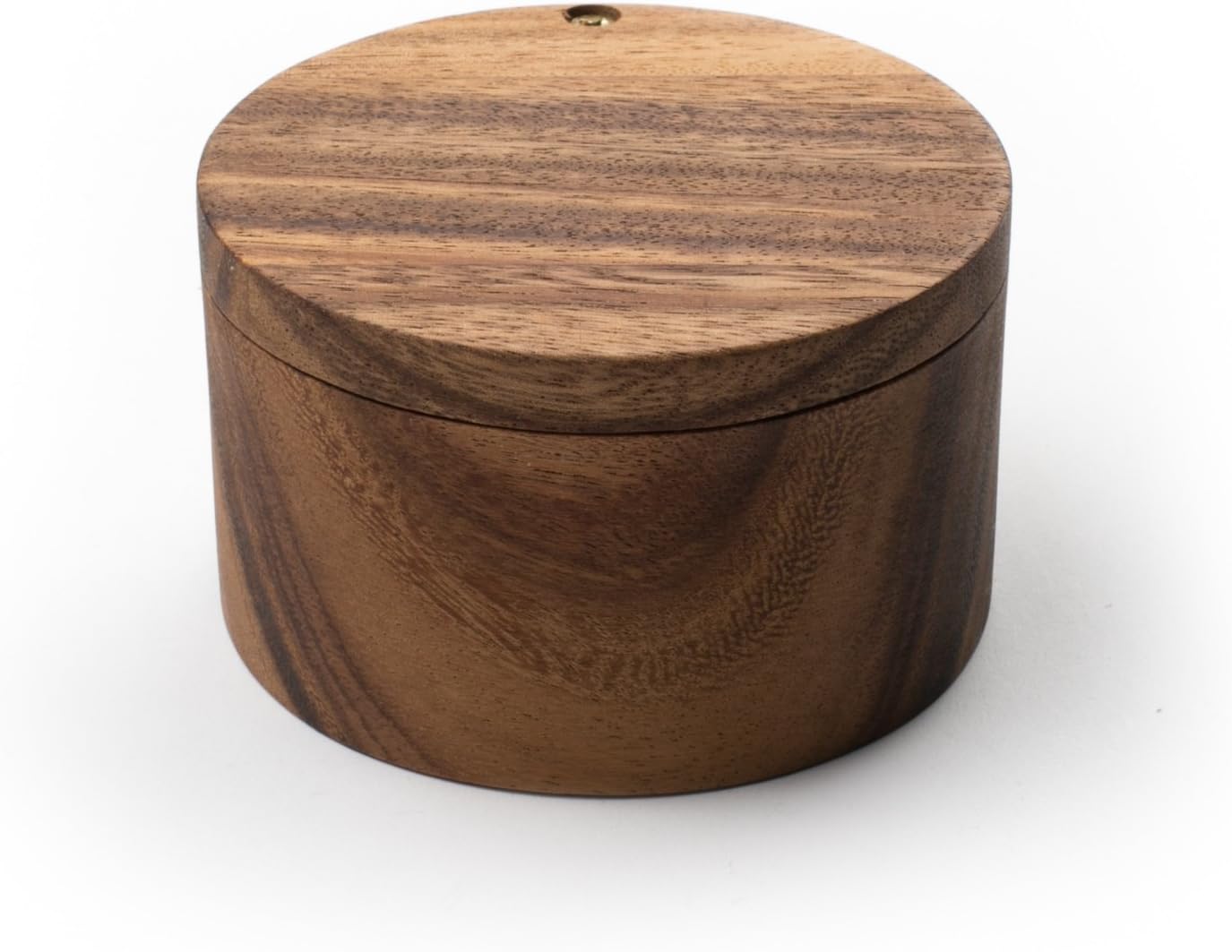 Acacia Wood Salt Cellar by Ironwood Gourmet - 4x4x2.5 Inches, Appalachian Design, Brown Color