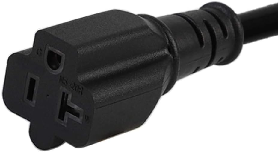 ACBROAD 15 Amp to 20 Amp Plug Adapter Cable - UL Listed 14AWG, 1 Foot, NEMA 5-15P to 5-15/20R - 15 Amp Household Plug to 20 Amp T-Blade Power Cable