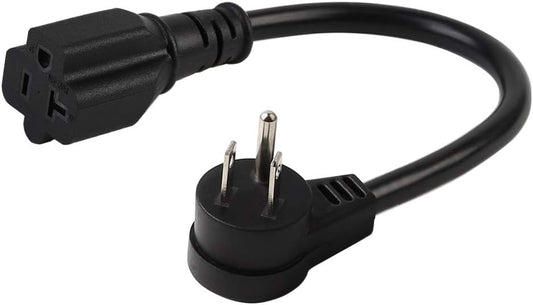 acbroad Right Angle 15A to 20A UL Listed Plug Adapter Cable 14AWG 1Ft NEMA 5-15P to 5-15/20R Household to T-Blade Power Cable