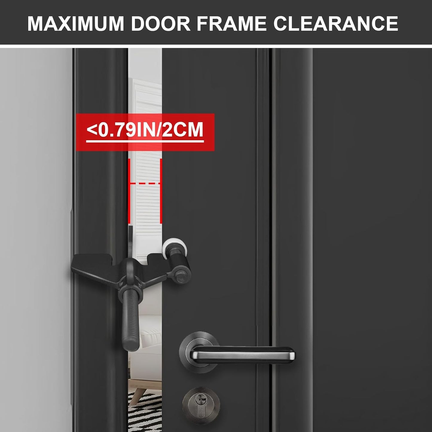 AceMining Upgraded Black Portable Door Lock for Enhanced Security on-the-go