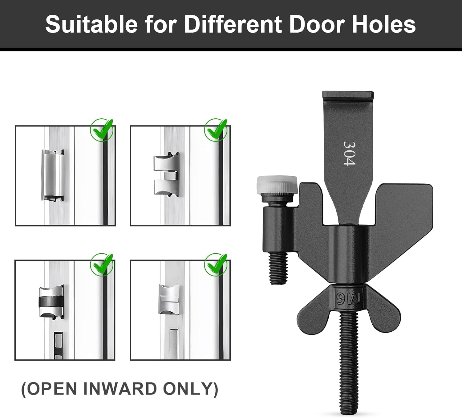 AceMining Upgraded Black Portable Door Lock for Enhanced Security on-the-go