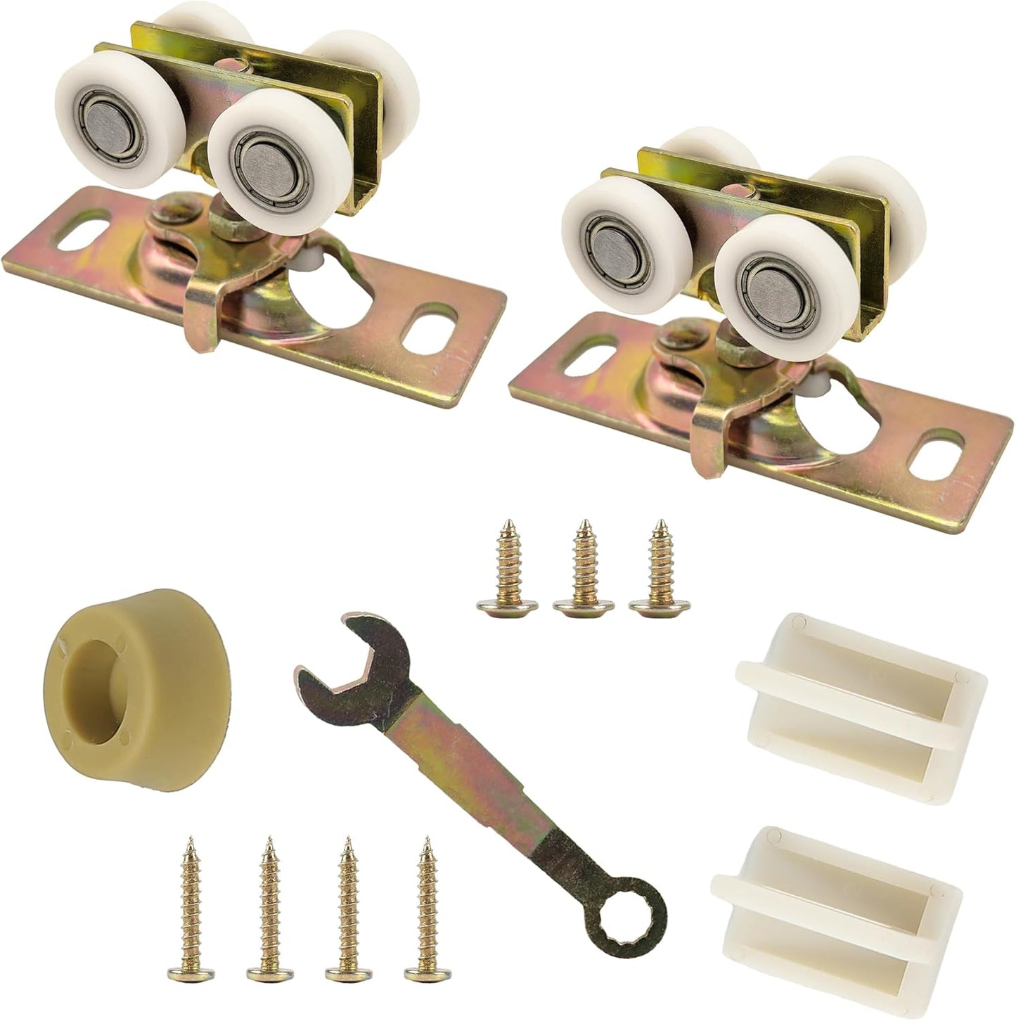 ACEPLANET 3/4" RV Pocket Door Ball Bearing Hangers Compatible with Johnson Parts #1025, #JR20565 & #H530 - Upgraded Quad Rollers, Fits 111/118F Series Track - 2 Pack