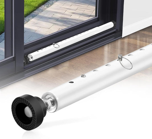 Adjustable 17-55 Inch Sliding Door Security Bar for Home & Apartment - Heavy Duty Patio Door Lock Bar with Rubber Tips - 1 Inch Diameter Glass Door Security Bar by Supforce