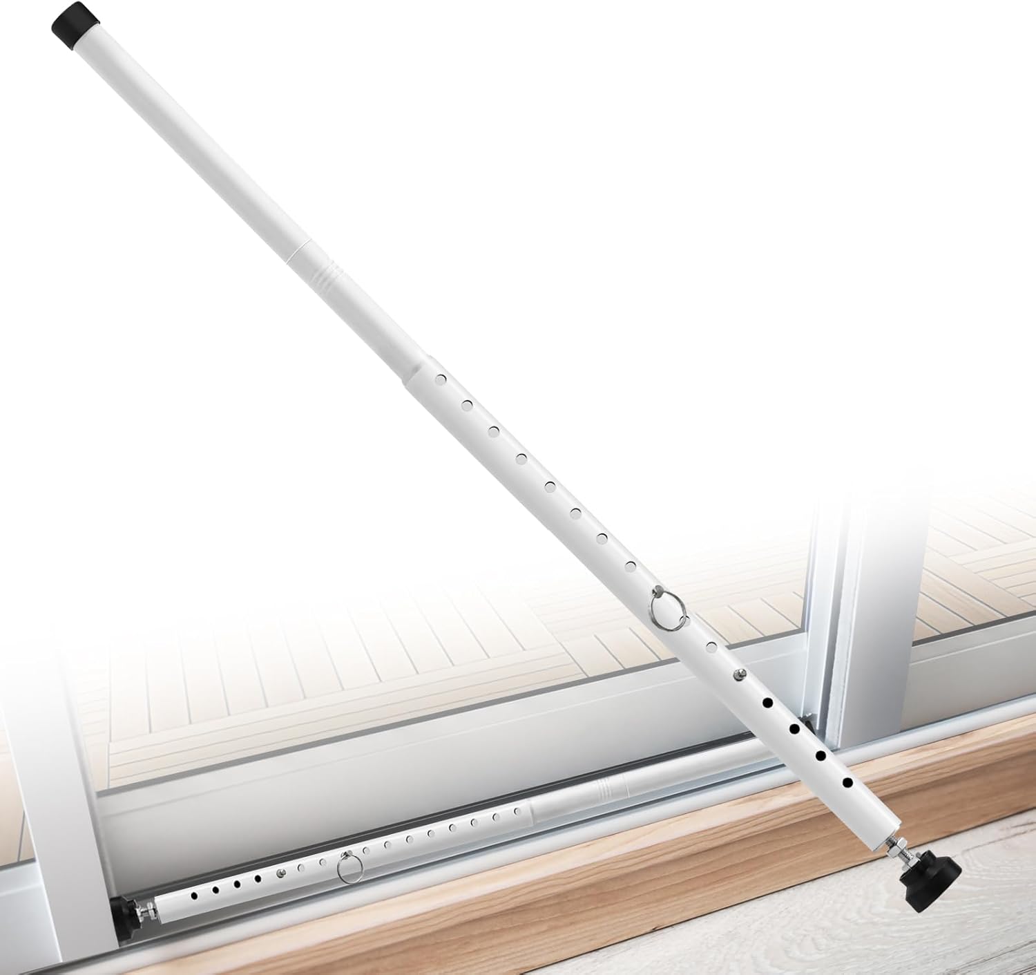 Adjustable 17-55 Inch Sliding Door Security Bar for Home & Apartment - Heavy Duty Patio Door Lock Bar with Rubber Tips - 1 Inch Diameter Glass Door Security Bar by Supforce