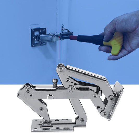 Adjustable 170 Degree Frameless Cabinet Door Hinge Set with Soft Close - 4 Pieces