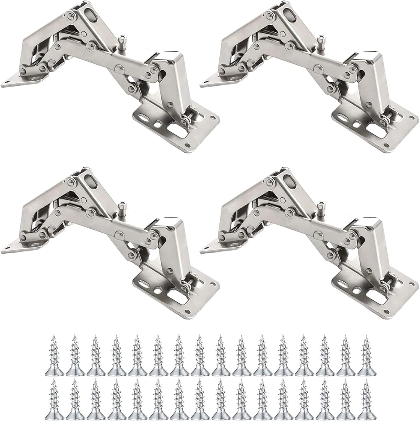 Adjustable 170 Degree Frameless Cabinet Door Hinge Set with Soft Close - 4 Pieces