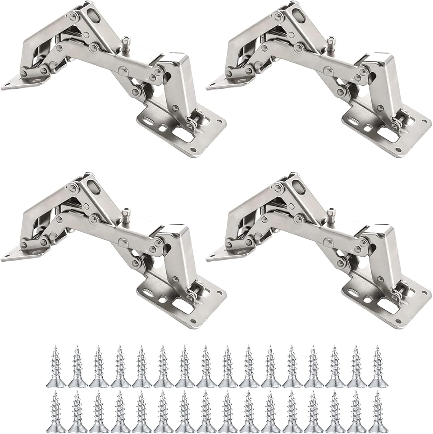 Adjustable 170 Degree Frameless Cabinet Door Hinge Set with Soft Close - 4 Pieces