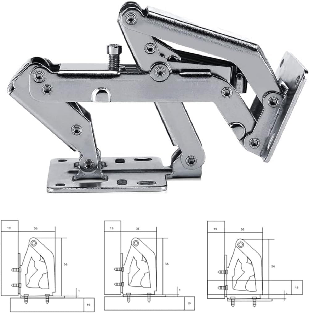Adjustable 170 Degree Frameless Cabinet Door Hinge Set with Soft Close - 4 Pieces