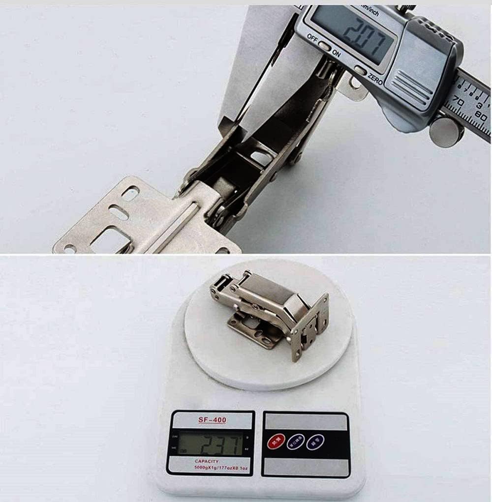 Adjustable 170 Degree Frameless Cabinet Door Hinge Set with Soft Close - 4 Pieces