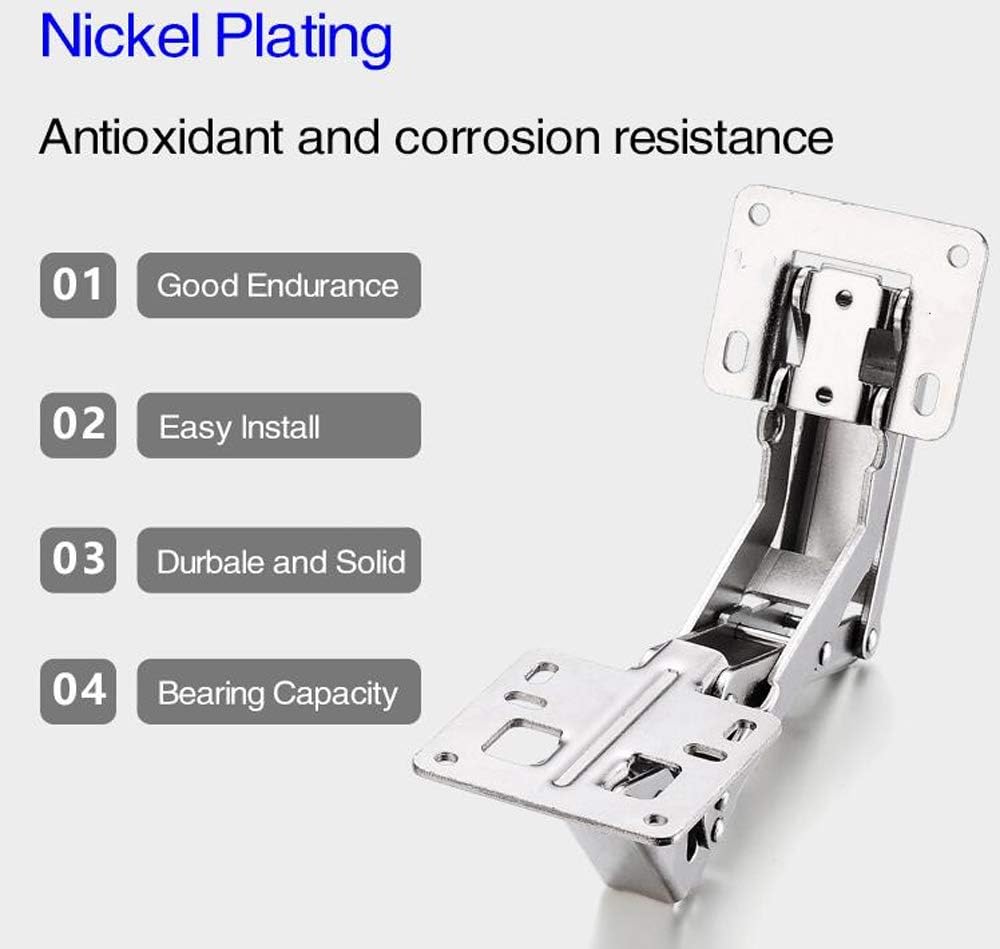 Adjustable 170 Degree Hidden Hydraulic Soft Closing Cabinet Door Hinges - Stainless Steel Buffer Damping Wardrobe Hinges, 1 Pair