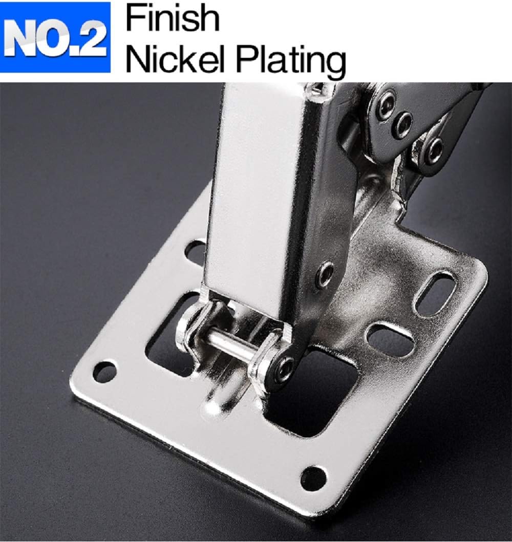 Adjustable 170 Degree Hidden Hydraulic Soft Closing Cabinet Door Hinges - Stainless Steel Buffer Damping Wardrobe Hinges, 1 Pair