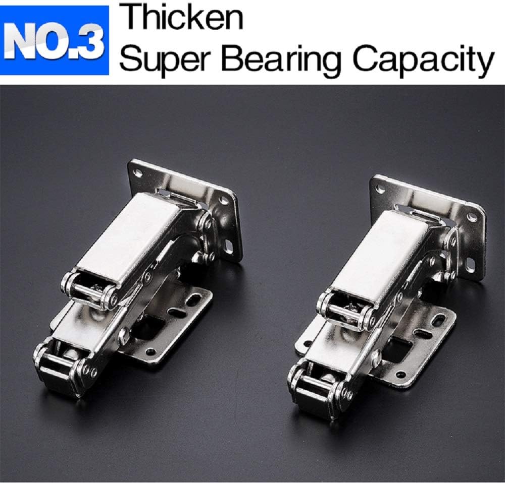 Adjustable 170 Degree Hidden Hydraulic Soft Closing Cabinet Door Hinges - Stainless Steel Buffer Damping Wardrobe Hinges, 1 Pair