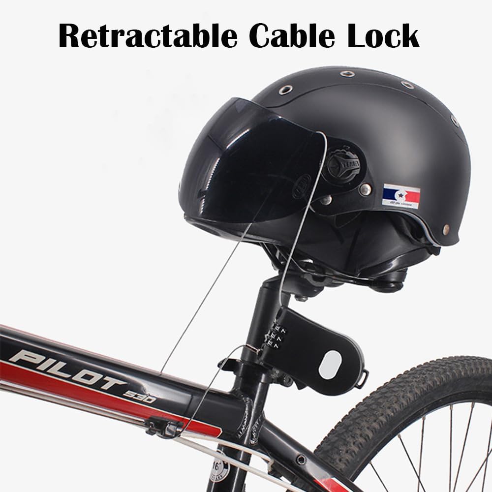 Adjustable 3 Digit Combination Cable Lock by SWENSENLin - 39 Inch Retractable Steel Wire Safety Lock for Stroller, Bike, Helmets, Snowboard, Luggage, Suitcase