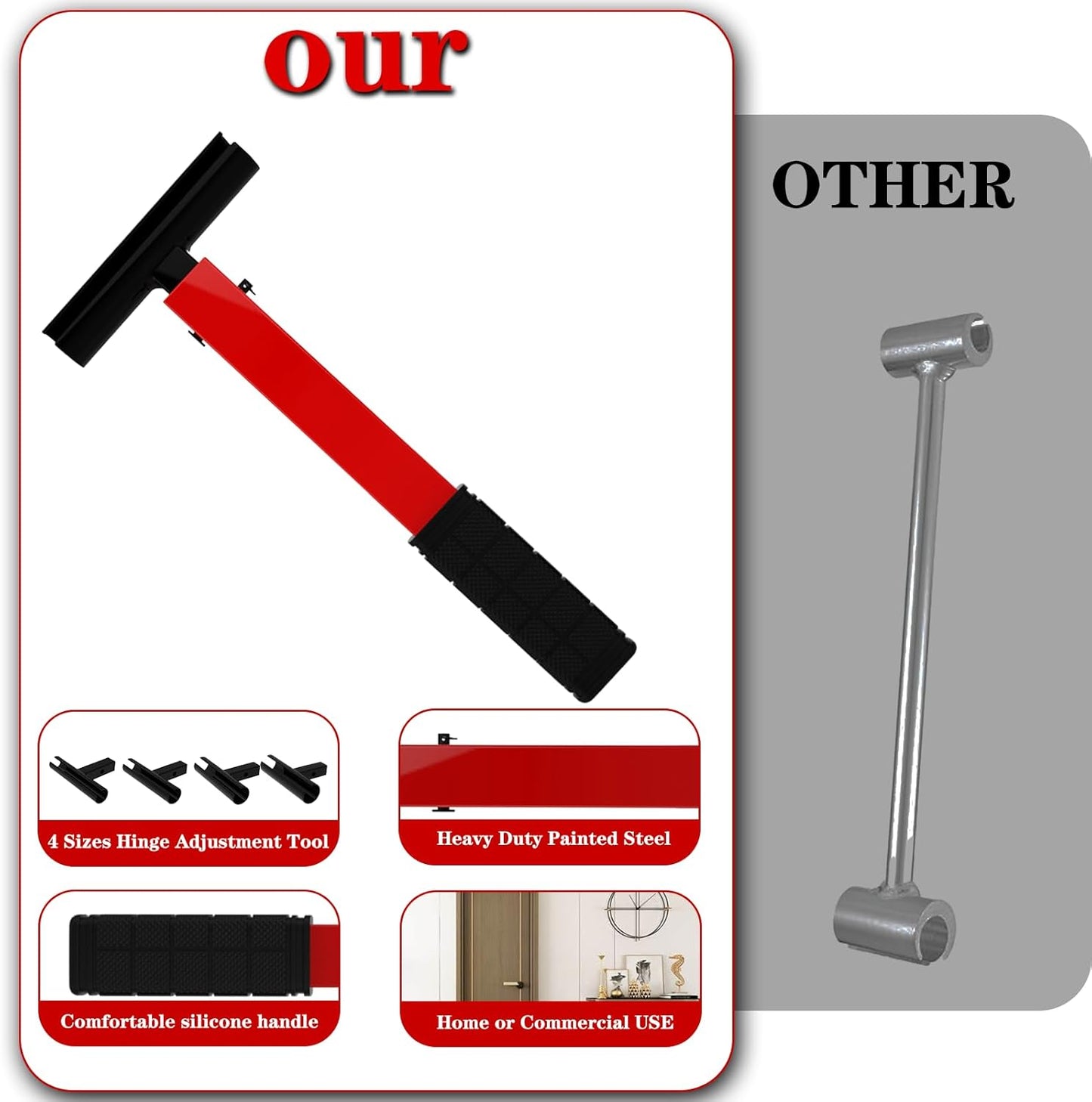 Adjustable 4-in-1 Door Hinge Gap Adjustment Tool for Residential & Commercial Use