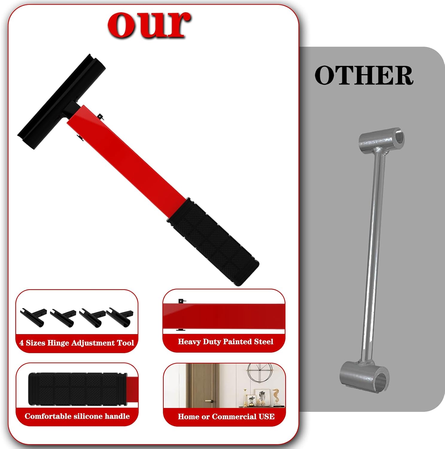 Adjustable 4-in-1 Door Hinge Gap Adjustment Tool for Residential & Commercial Use