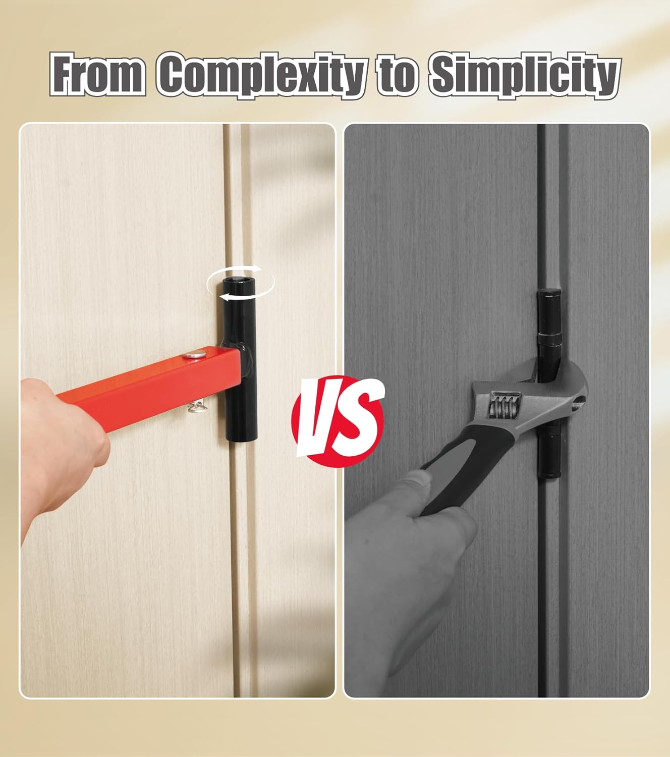 Adjustable 4-in-1 Door Hinge Gap Wrench Tool - High Carbon Steel with Comfortable Grip - Ideal for Commercial and Residential Doors - WildKart