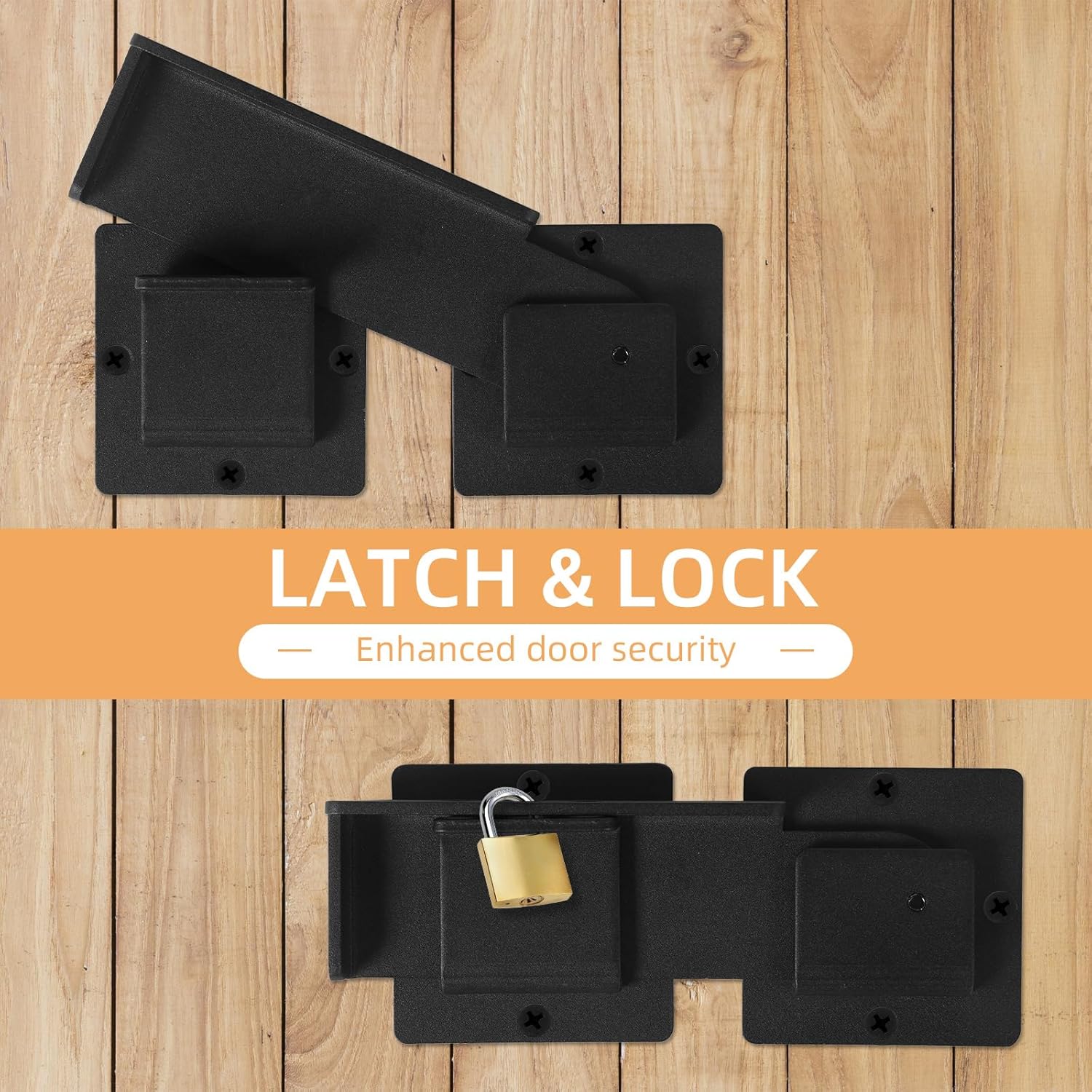 Adjustable 7.5" Aluminum Alloy Flip Gate Latch Lock with 3 Padlock Holes - Barn Door Hardware