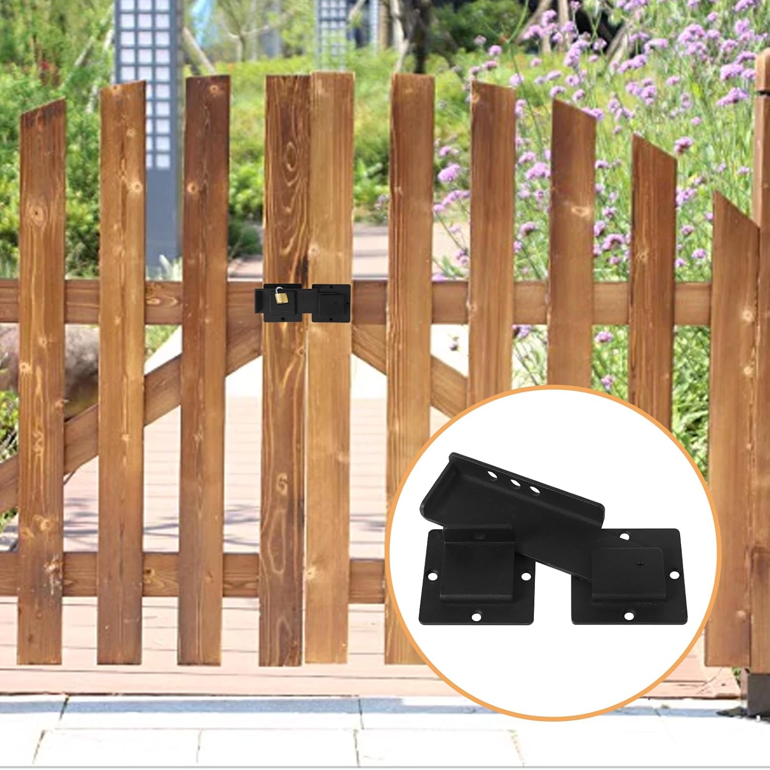 Adjustable 7.5" Aluminum Alloy Flip Gate Latch Lock with 3 Padlock Holes - Barn Door Hardware