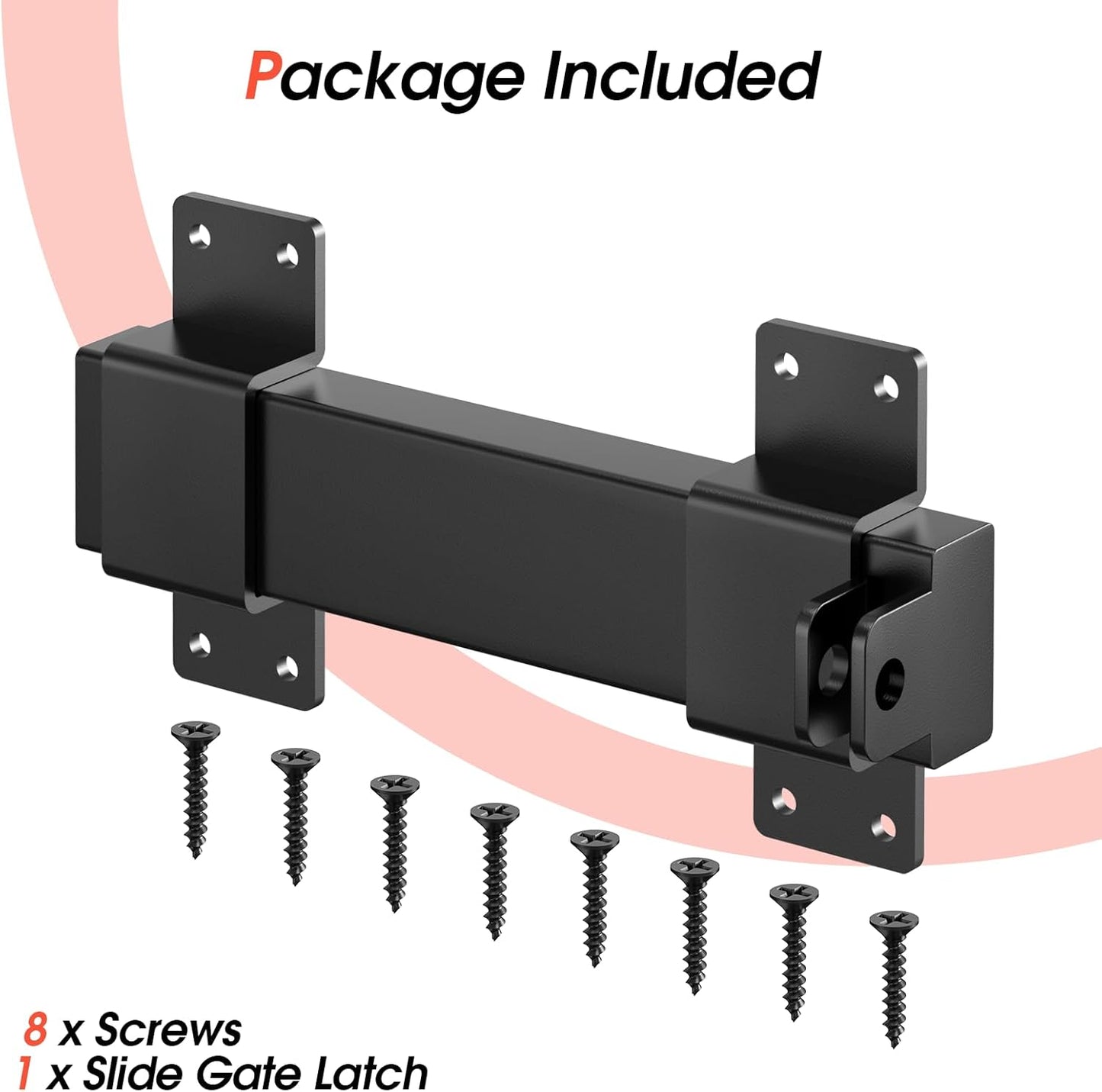 Adjustable 7.5" Slide Gate Latch with Padlock Hole - Heavy Duty Latch for Wooden Fences, Barn Doors, Outdoor Spaces - WildKart