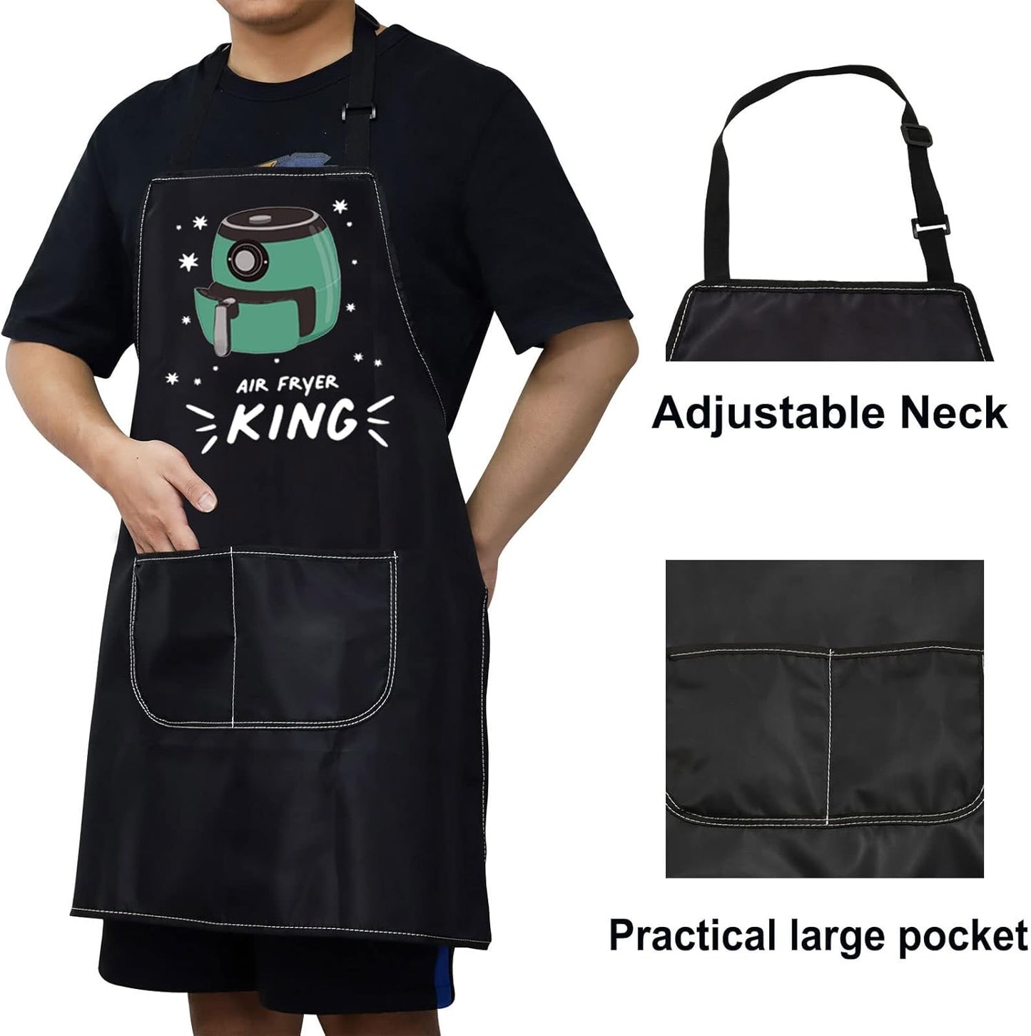 Adjustable Air Fryer Oven Apron with Pockets - Ideal Gift for Air Fryer Enthusiasts and Chefs
