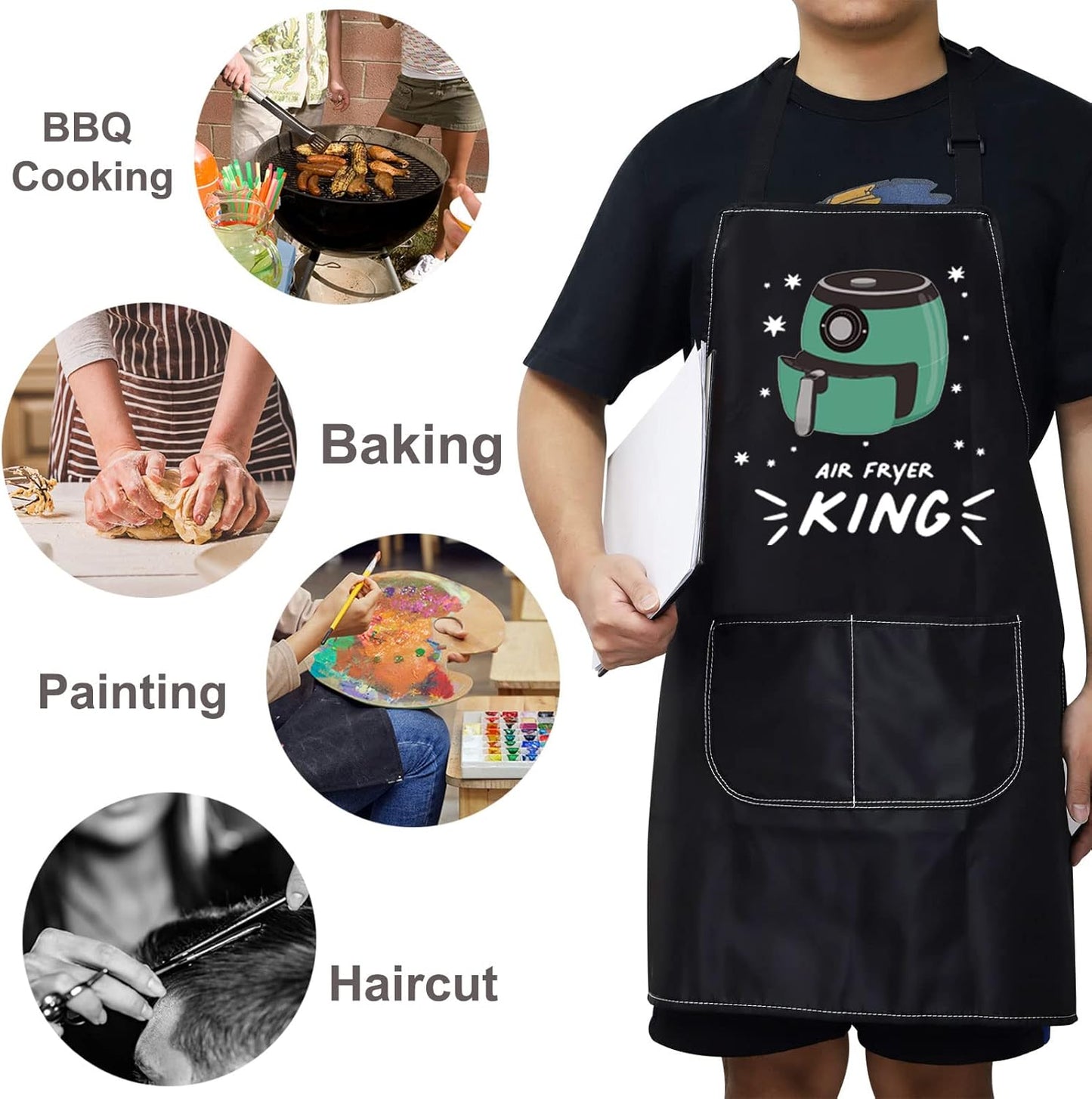 Adjustable Air Fryer Oven Apron with Pockets - Ideal Gift for Air Fryer Enthusiasts and Chefs