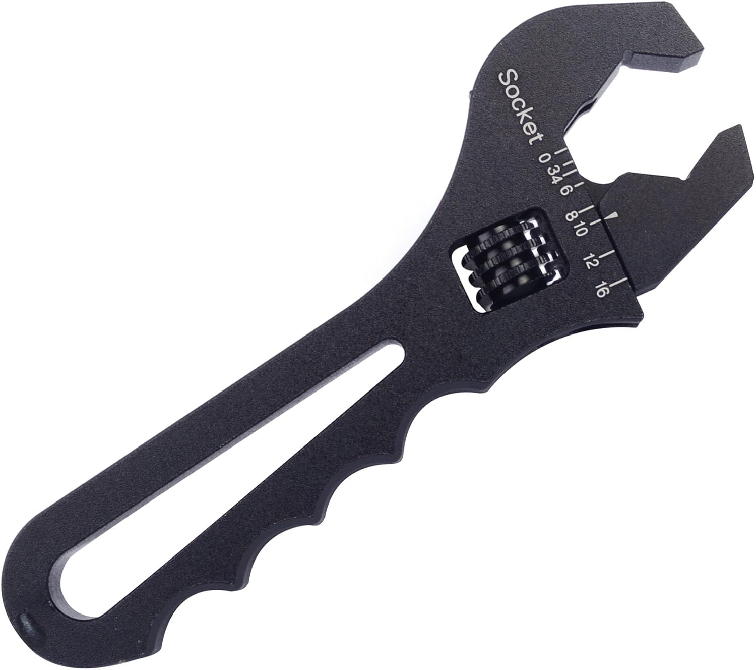 Adjustable Aluminum AN Fitting Wrench 3AN-16AN Spanner Tool for Hose Fitting Adapter, Lightweight Black