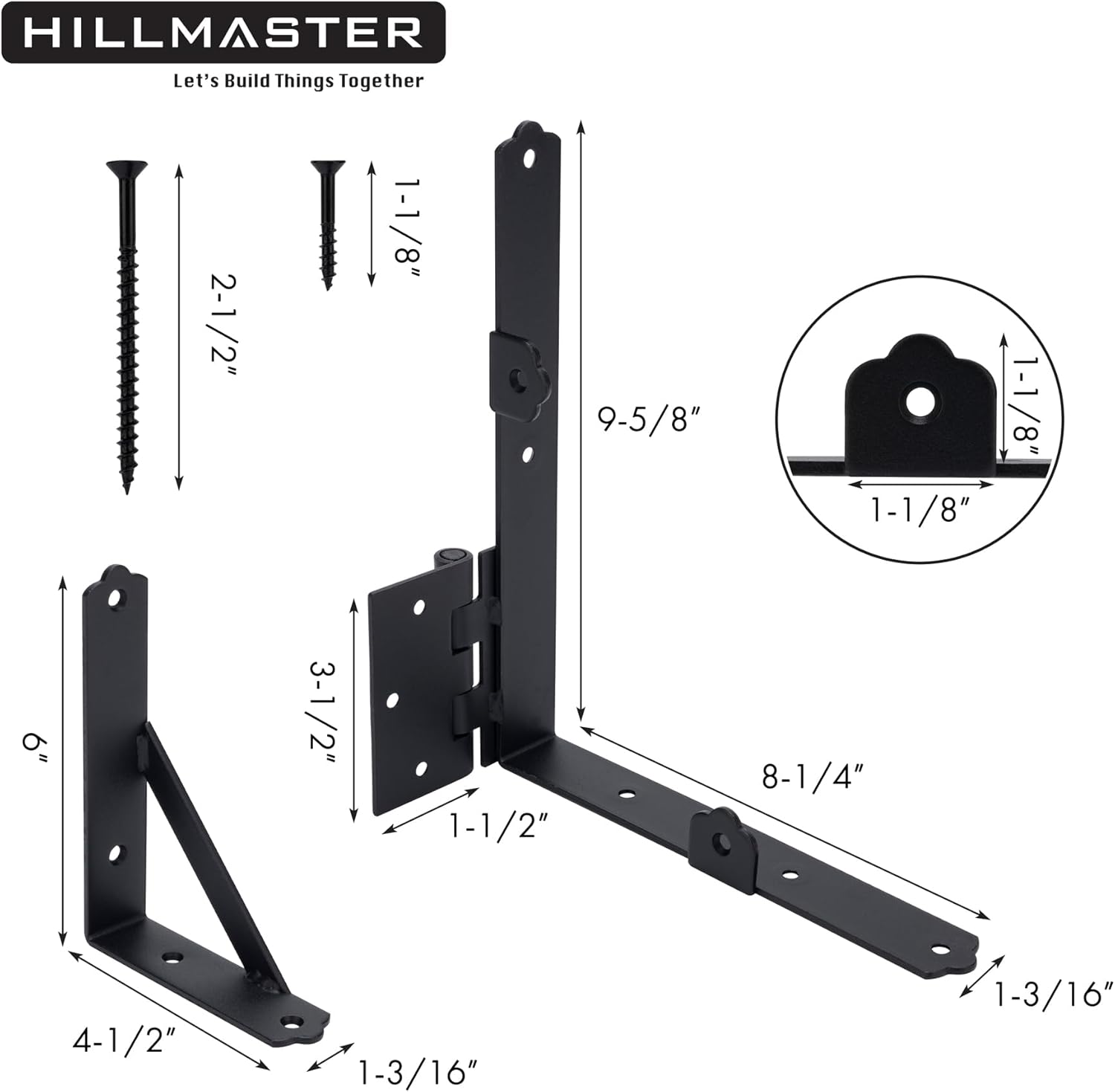 Adjustable Anti-Sag Gate Frame Kit with Heavy Duty Hardware for Wooden Fences, Driveway Gates, Shed Doors, and Windows