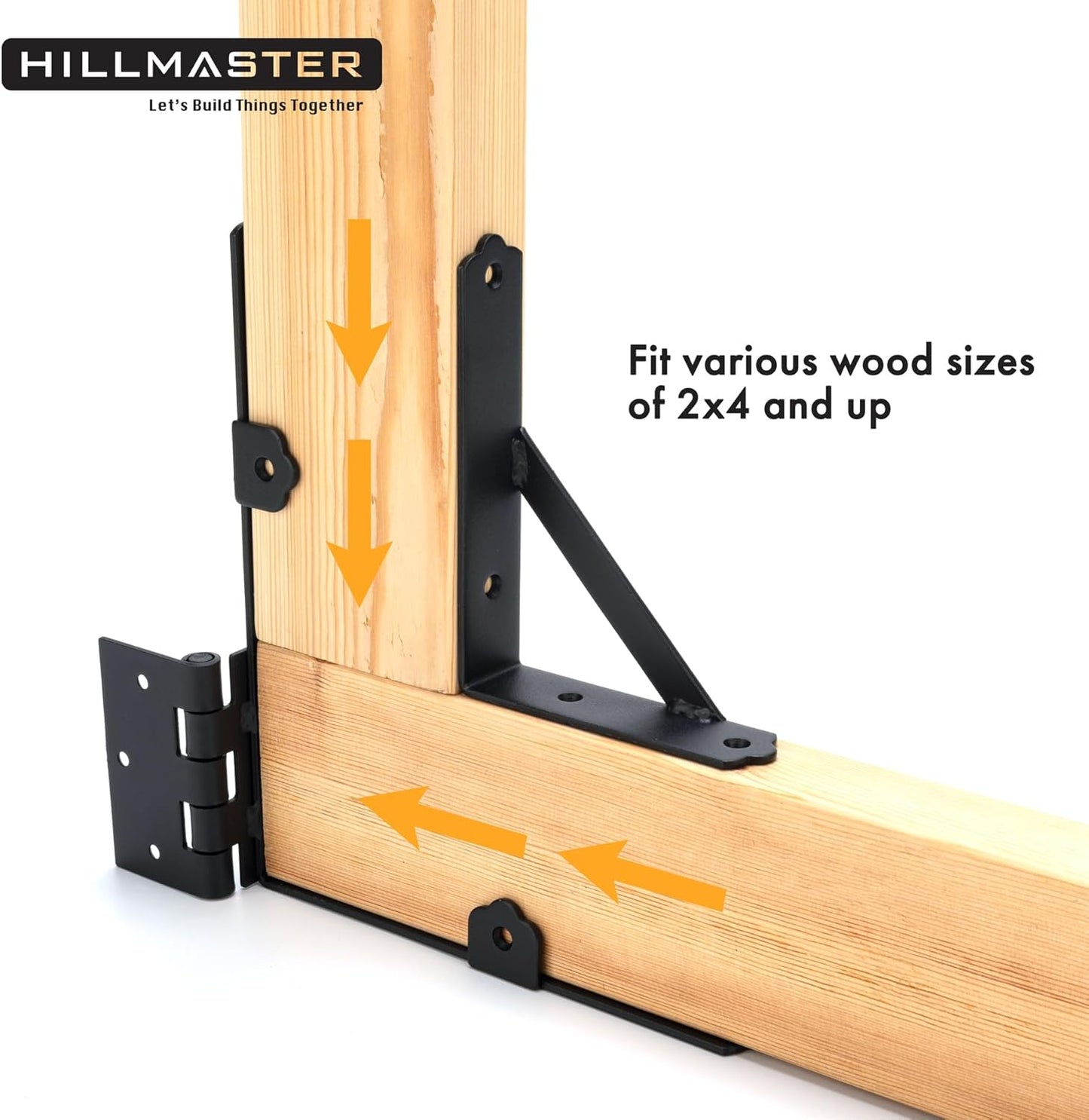 Adjustable Anti-Sag Gate Frame Kit with Heavy Duty Hardware for Wooden Fences, Driveway Gates, Shed Doors, and Windows