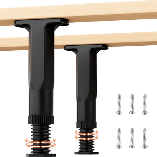 Adjustable Bed Frame Support Legs Set - 2PC 5.9-11 inch Height, for King Queen Bed Slats, Replacement Center Support Legs for Bed Frame