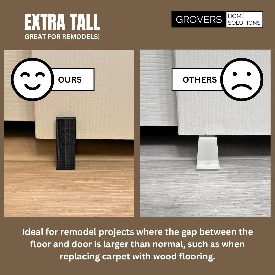 Adjustable Black Sliding Closet Door Floor Guide Bracket - Universal Height - Grovers Home Solutions
