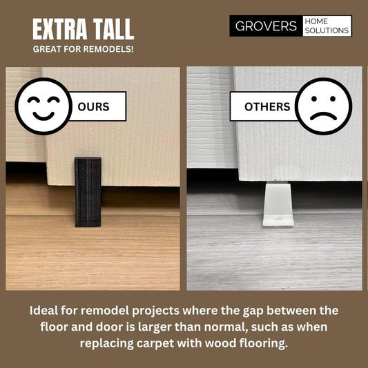Adjustable Black Sliding Closet Door Floor Guide Bracket - Universal Height - Grovers Home Solutions