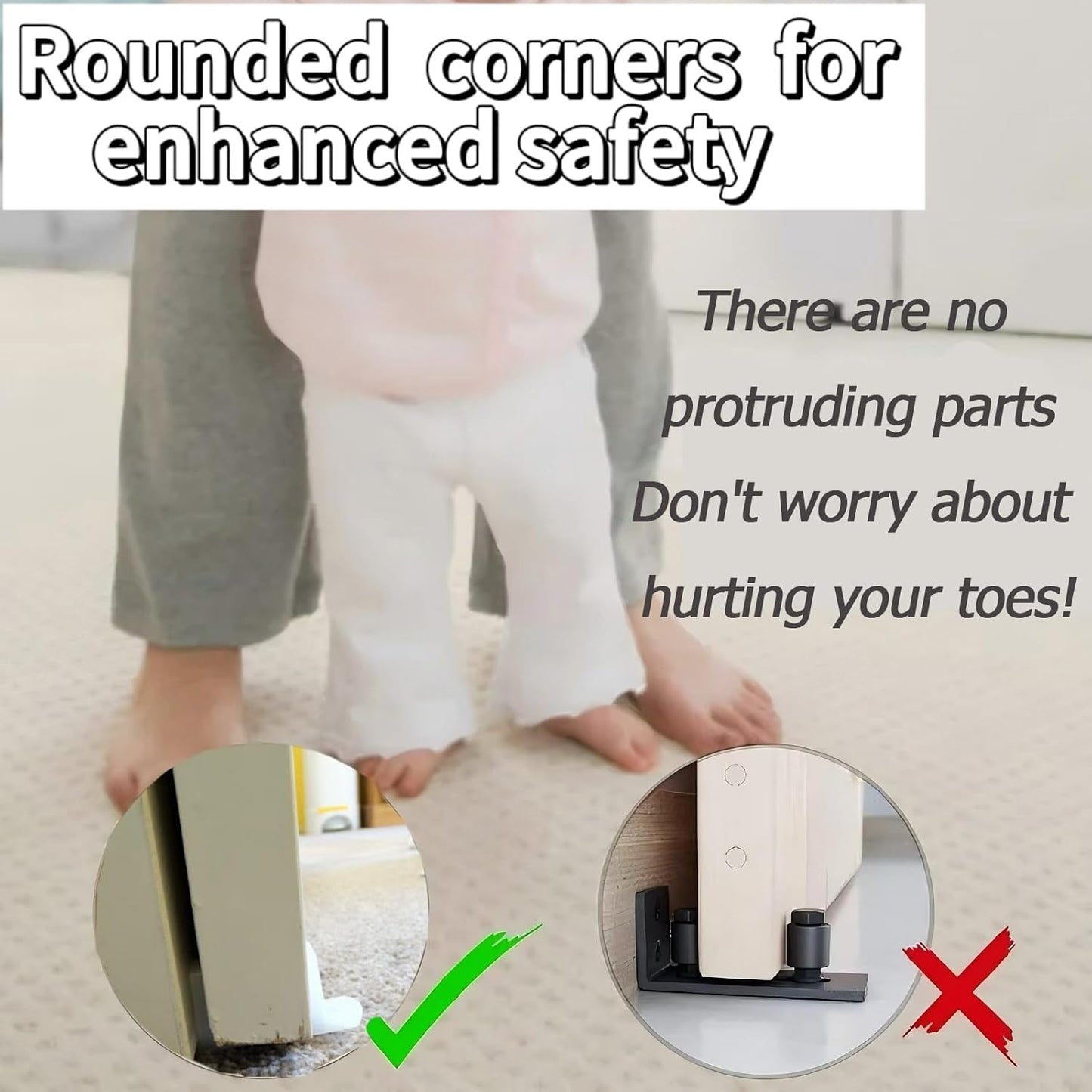 Adjustable Bypass Sliding Door Guide for 3/4 or 1-3/8 inch Doors - 5 Pack White - CAMGJORT N 6761