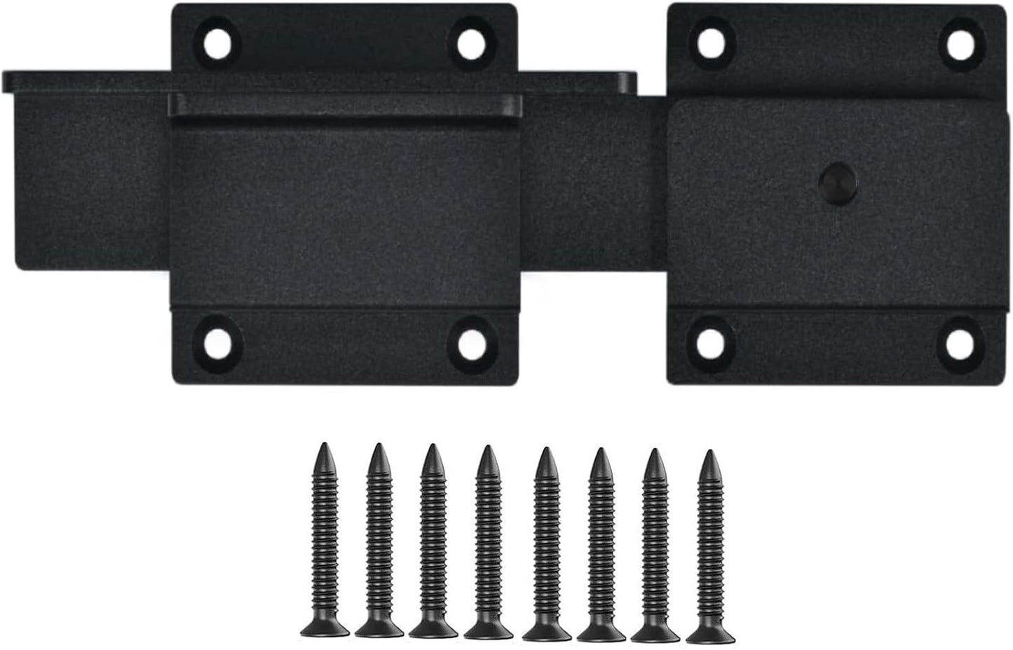 Adjustable Carbon Steel Flip Gate Latch Lock with Padlock Hole for Outdoor Gates and Fences - Black