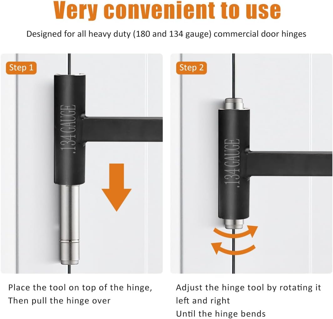 Adjustable Door Hinge Bender Tool for Commercial Doors - Heavy Duty .134 and .180 Gauge Hinges Gap Adjusting Wrench - Standard Door Repair Kit