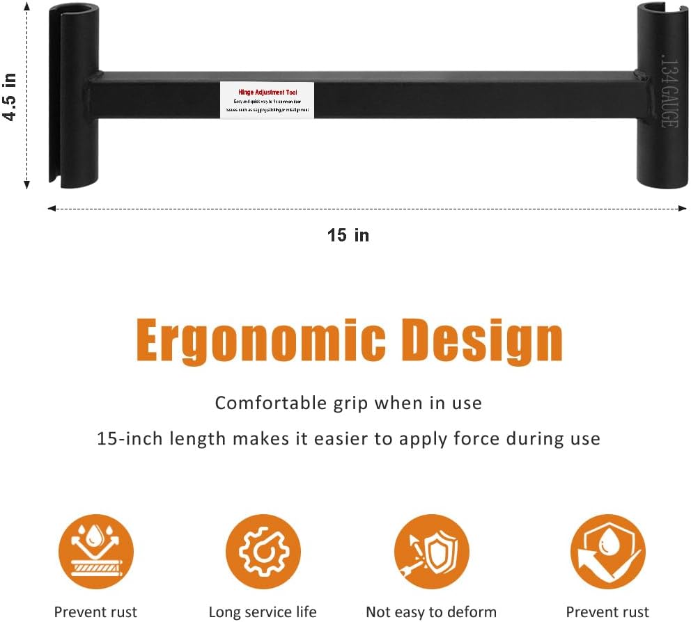 Adjustable Door Hinge Bender Tool for Commercial Doors - Heavy Duty .134 and .180 Gauge Hinges Gap Adjusting Wrench - Standard Door Repair Kit
