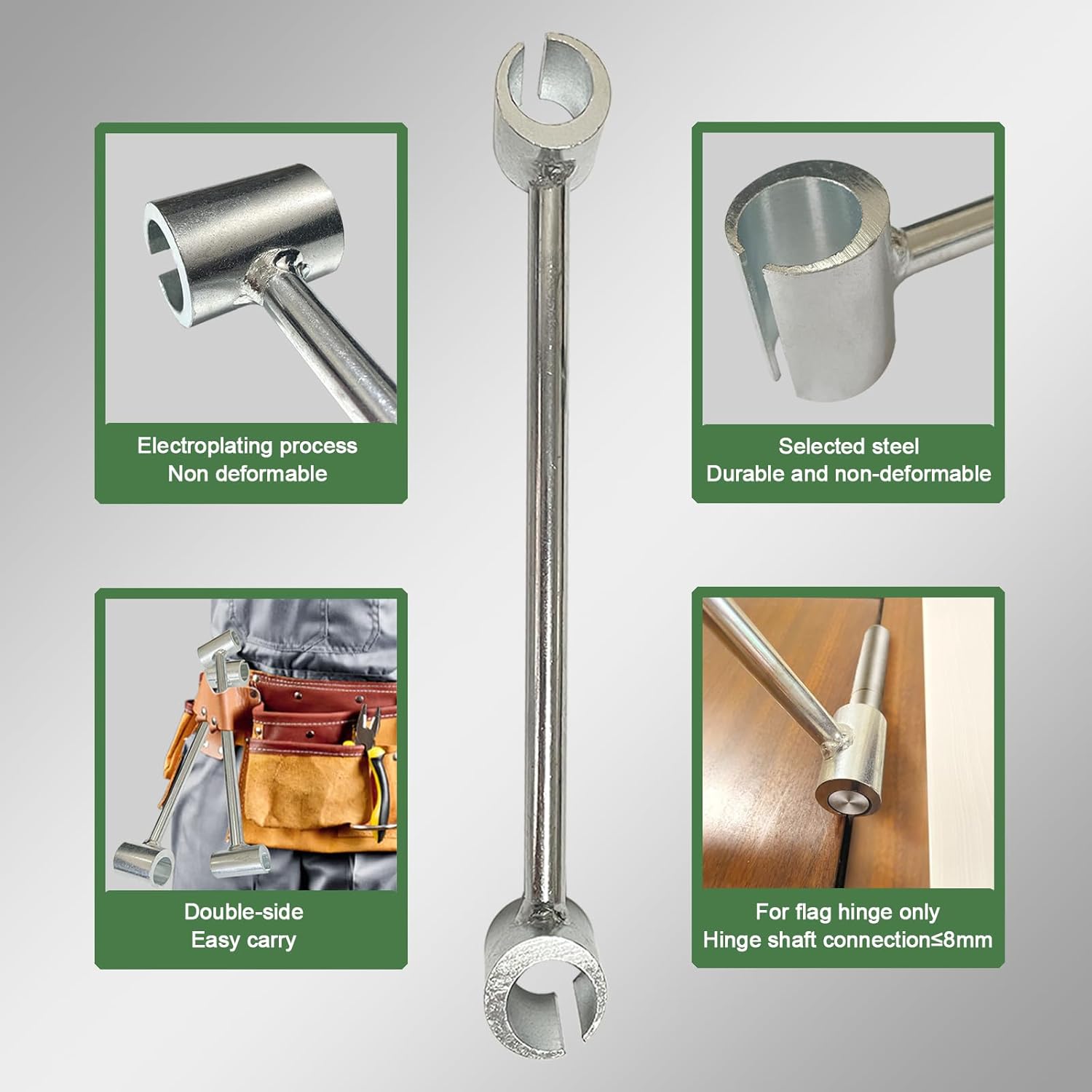 Adjustable Door Hinge Repair Spanner Set for Precise Alignment (14-18mm, 23-25mm), 2pcs Flag Hinge Gap Adjusting Wrench Tool