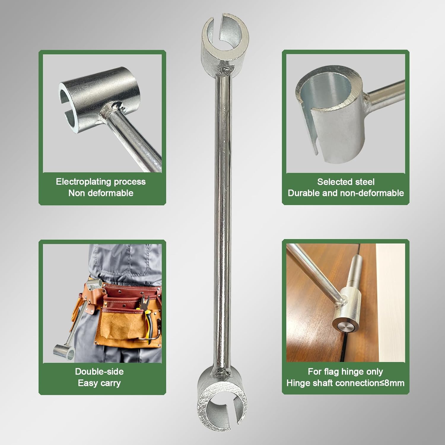 Adjustable Door Hinge Repair Tool for Precise Alignment (23mm-25mm) - Gap Adjusting Wrench and Cut Out Spanner for Flag Hinges