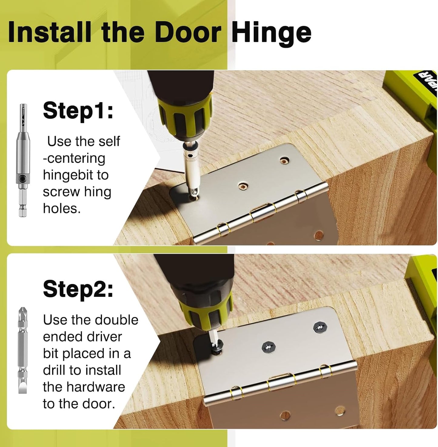 Adjustable Door Hinge Router Template Jig for 3" to 5" Length, 1/4" or 5/8" Hinges - Mortiser Cutting Tool