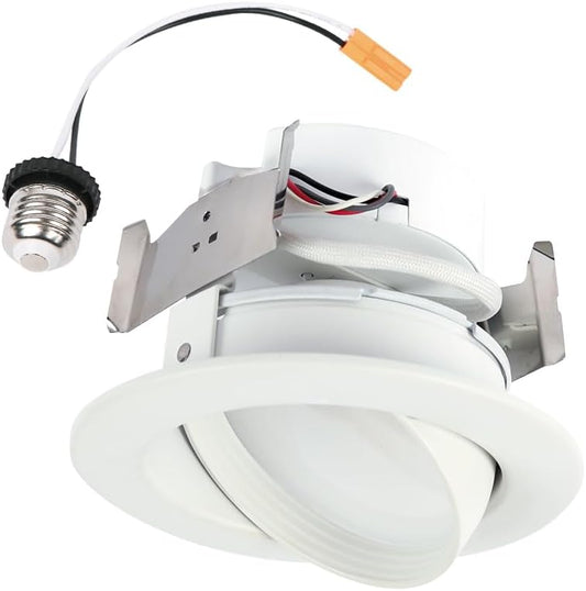 Adjustable Gimbal LED Trim Downlight with Selectable Lumens & Color Temperatures - HALO RA 4-Inch RA56LS9FSD2W1EWH